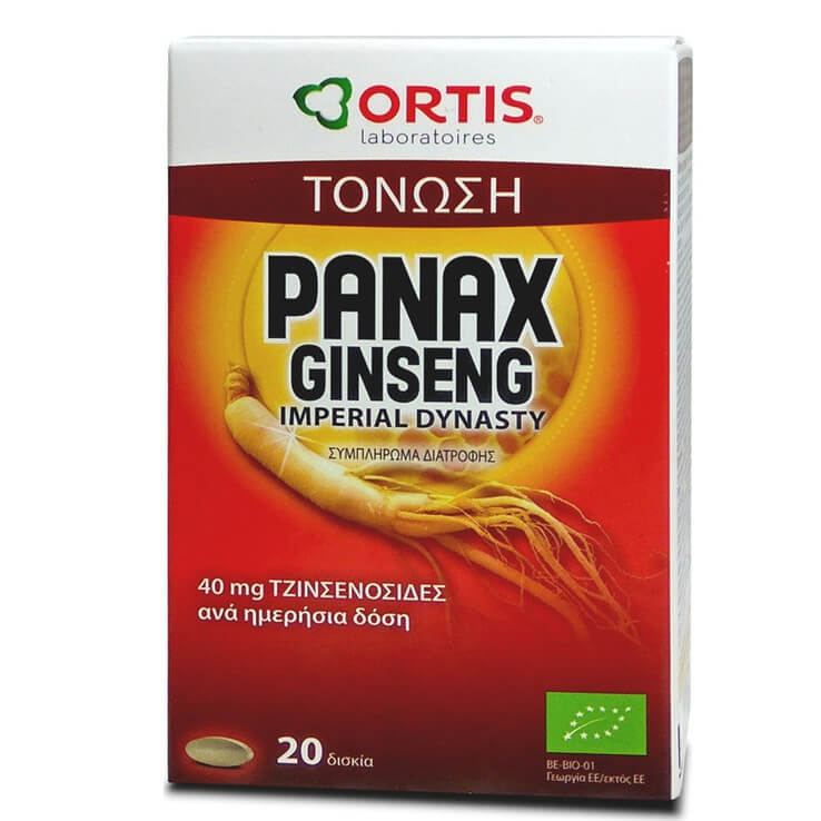Ortis Tonus Panax Ginseng Imperial Dynasty Συμπλήρωμα Διατροφής Ενάντια στην Κόπωση, Μειώνει το Στρες 20 Ταμπλέτες