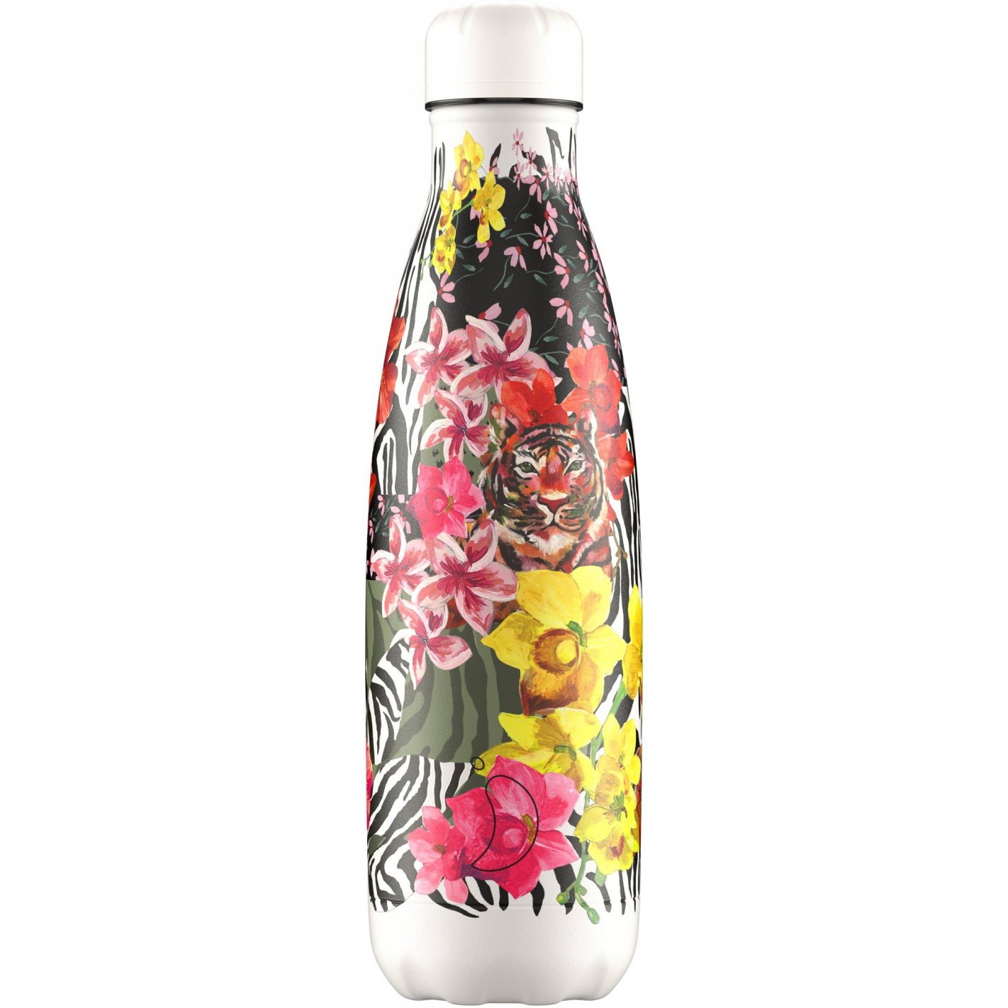 Chilly’s Tropical Bottle Ανοξείδωτο Μπουκάλι Θερμός με Σχέδιο 500ml, Κωδ 22597 – Hibiscus Tigers