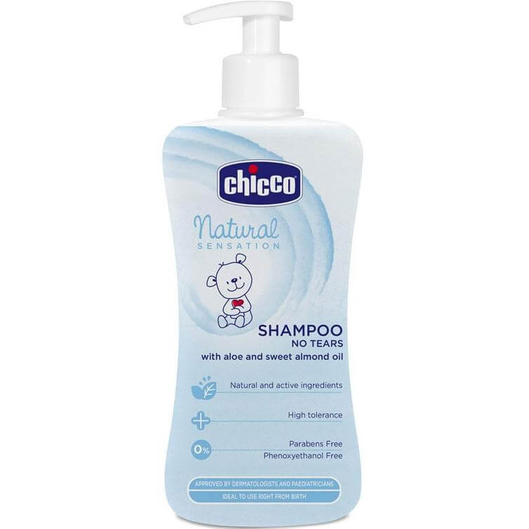 Chicco Natural Sensation Βρεφικό Σαμπουάν με Αλόη & Λάδι Αμυγδάλου 300ml