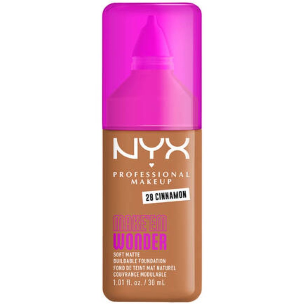 Nyx Professional Makeup Make'em Wonder Soft Matte Buildable Foundation Ενυδατικό & Απαλό Μάτ Μέικαπ για πιο Λεία, Ομοιόμορφη & Λαμπερή Επιδερμίδα 30ml - 28 Cinnamon