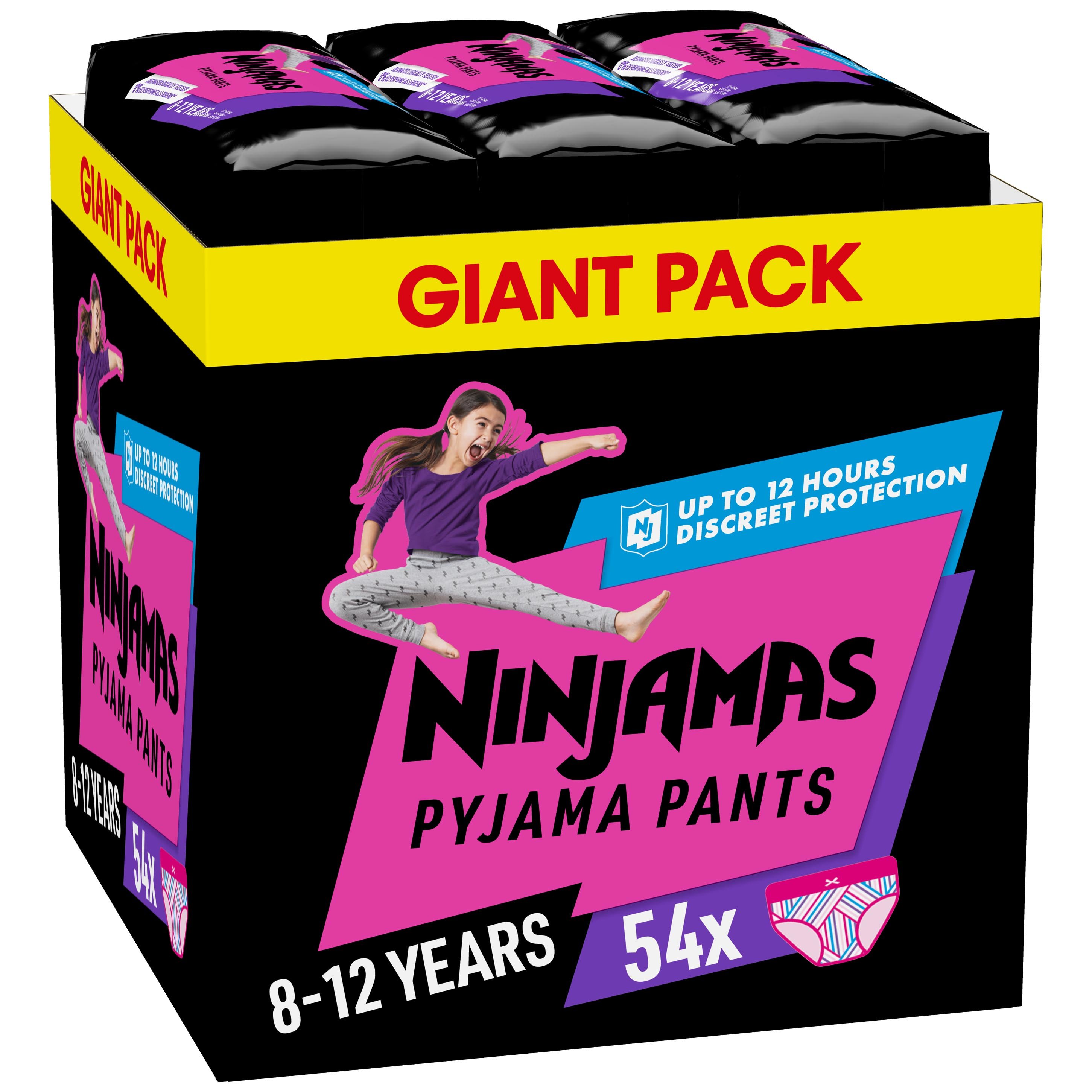 Ninjamas Pyjama Pants Girl 8-12 Years (27-43kg) Monthly Pack Πάνες Βρακάκι Νυκτός για Κορίτσια από 8-12 Ετών 54 Τεμάχια
