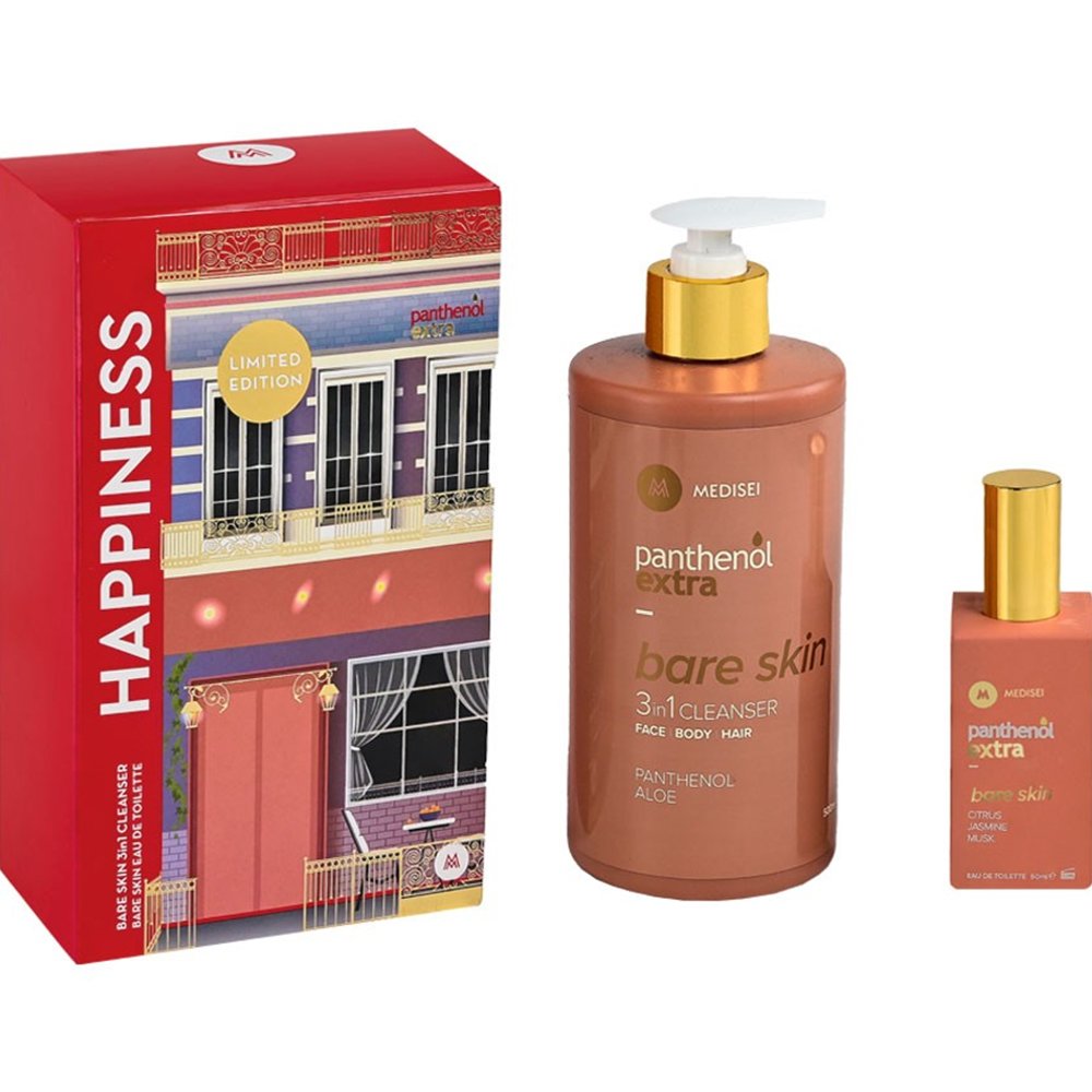Medisei Promo Panthenol Extra Bare Skin 3in1 Cleanser 500ml & Bare Skin Eau de Toilette 50ml