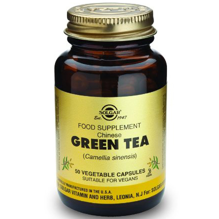Solgar Green Tea Συμπλήρωμα Διατροφής για τη Καύση του Αποθηκευμένου Λίπους 50veg.caps