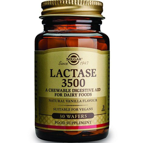 Solgar Lactase “3500” Συμπλήρωμα Διατροφής που Βοηθά στη Πέψη των Γαλακτοκομικών Προιόντων 30 wafers