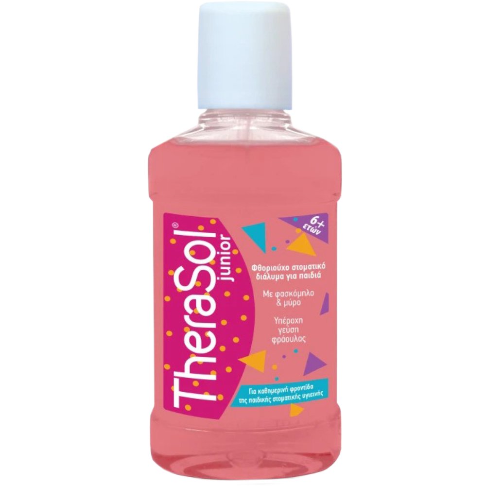 TheraSol Junior Mouthwash Φθοριούχο Στοματικό Διάλυμα για Παιδιά με Γεύση Φράουλας 250ml