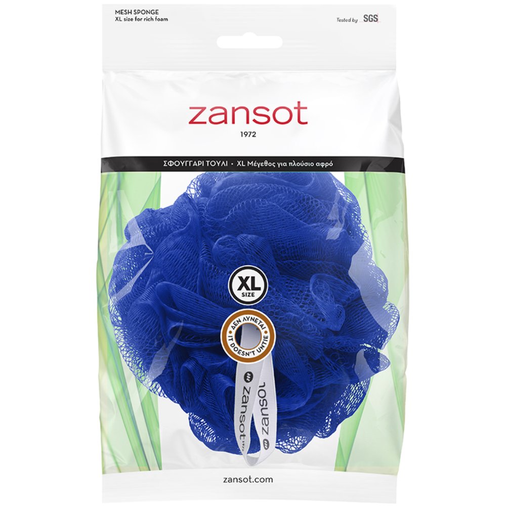 Zansot Mesh Sponge Extra Large Σφουγγάρι Τούλι για Αίσθηση Απαλότητας & Αναζωογόνησης 1 Τεμάχιο - Μπλέ