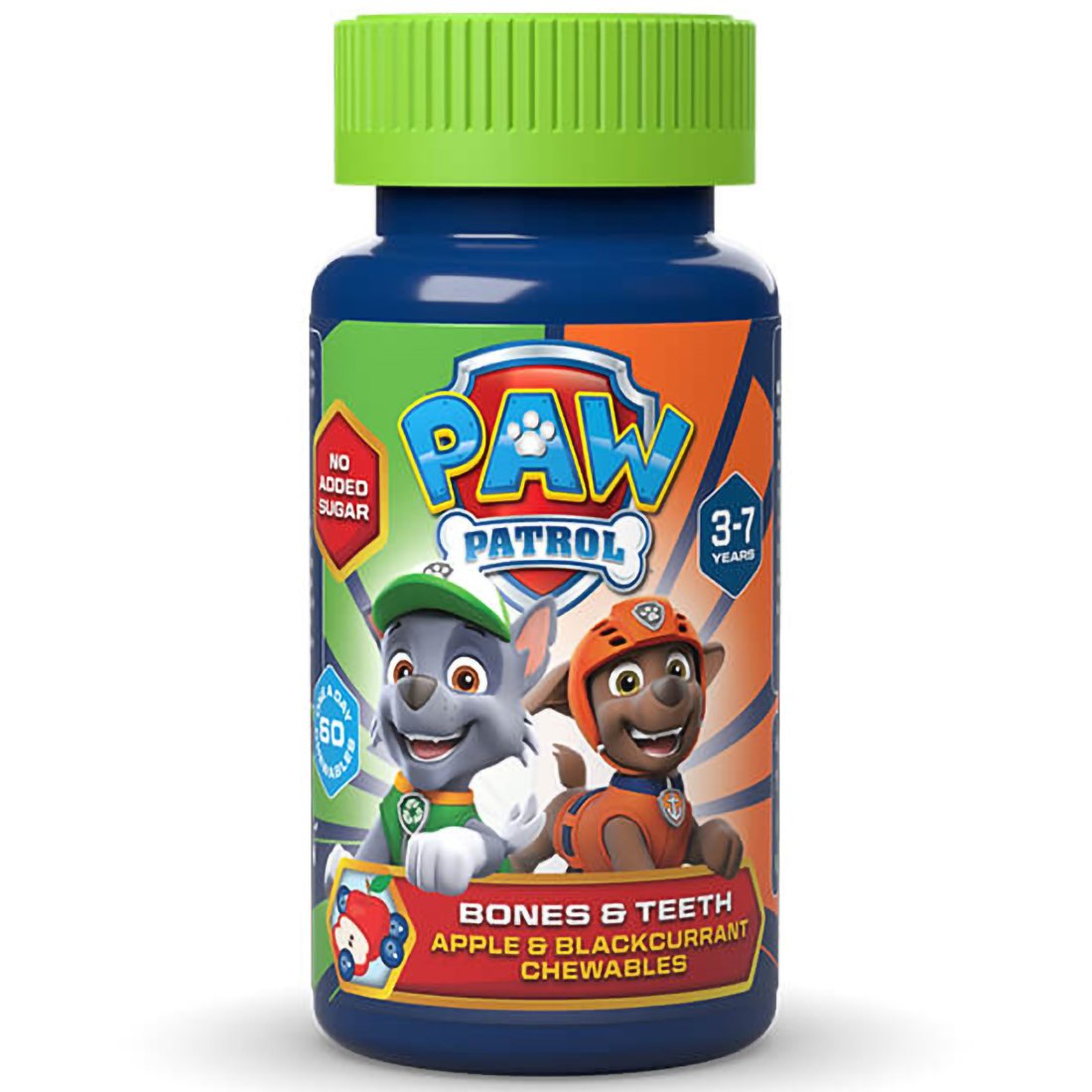 Nickelodeon Paw Patrol Bones & Teeth Chewables Συμπλήρωμα Διατροφής για Δόντια & Οστά για Παιδιά 3-7 Ετών με Γεύση Μήλο & Φραγκοστάφυλλο 60 Chew.tabs