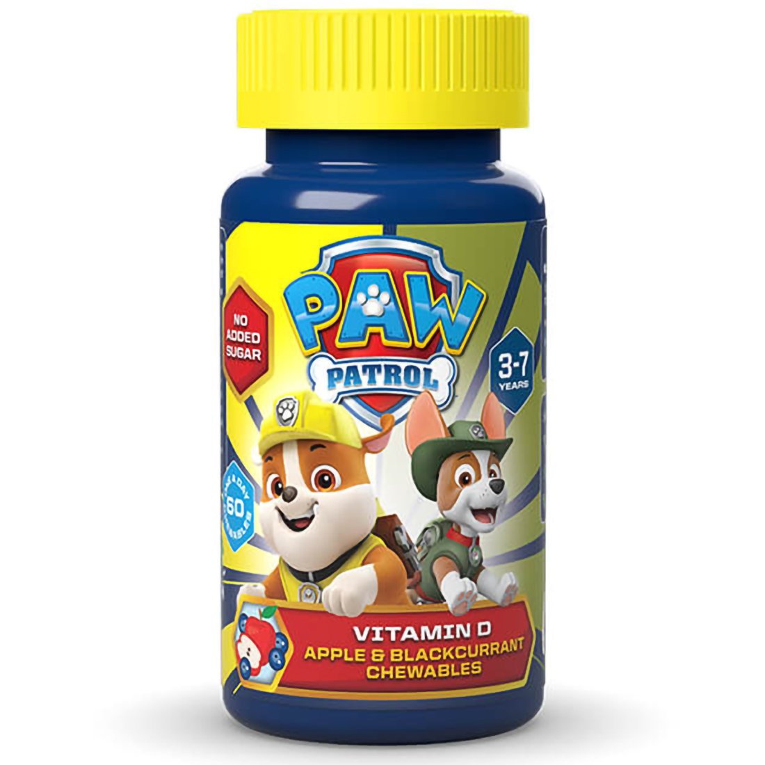 Nickelodeon Paw Patrol Vitamin D Chewables Συμπλήρωμα Διατροφής Βιταμίνης D για Παιδιά 3-7 Ετών με Γεύση Μήλο & Φραγκοστάφυλλο 60 Chew.tabs