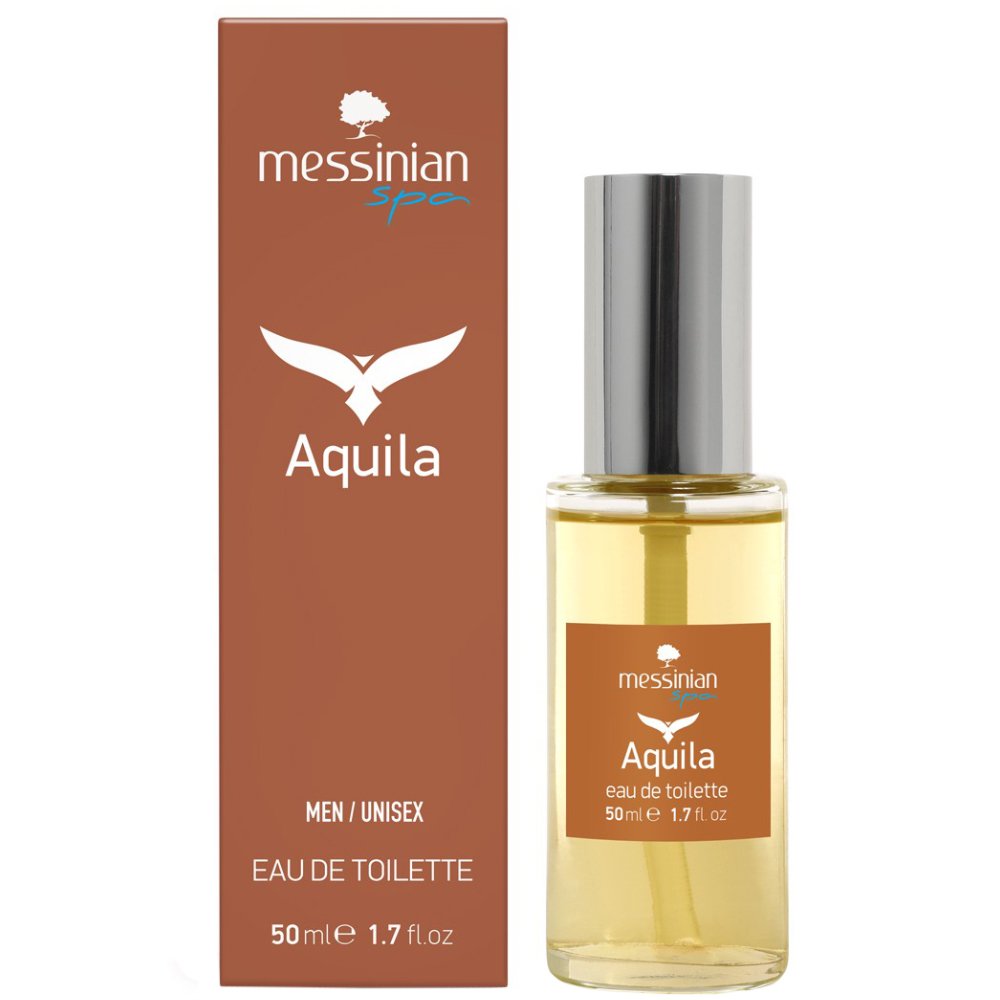 Messinian Spa Aquila Eau De Toilette Ανδρικό Άρωμα Ακύλας με Νότες από Κάρδαμο Κανέλα & Περγαμόντο Εμπνευσμένο από τη Μυθολογία & το Θρύλο του Αετού του Δία 50ml