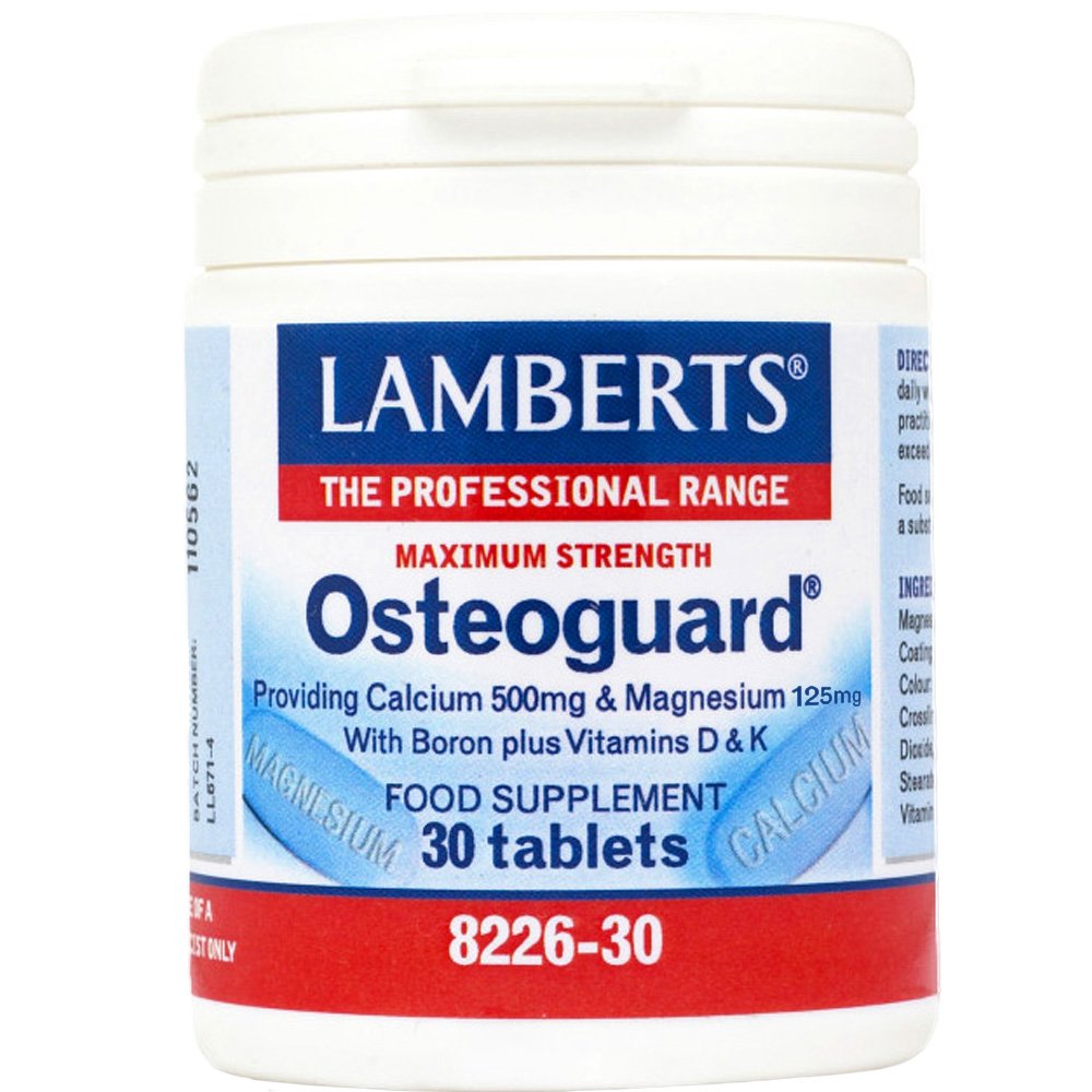 Lamberts Lamberts Osteoguard Calcium, Magnesium & Boron Plus Vitamins D3 & K2 Συμπλήρωμα Διατροφής με Ασβέστιο, Μαγνήσιο & Βόριο με Βιταμίνες D3 & K2 για την Ενίσχυση & Συντήρηση των Οστών σε Γυναίκες Κατά την Εμμηνόπαυση 30tabs