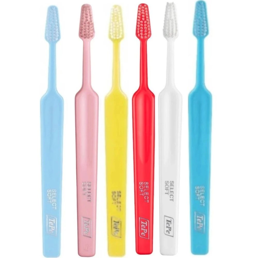 TePe Select Soft Toothbrush Μαλακές Οδοντόβουρτσες με Κωνική Κεφαλή για Αποτελεσματικό Καθαρισμό 6 Τεμάχια - Multicolor 32