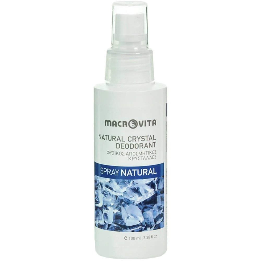 Macrovita Natural Crystal Deodorant Spray Φυσικός Αποσμητικός Κρύσταλλος Χωρίς Άρωμα 100ml