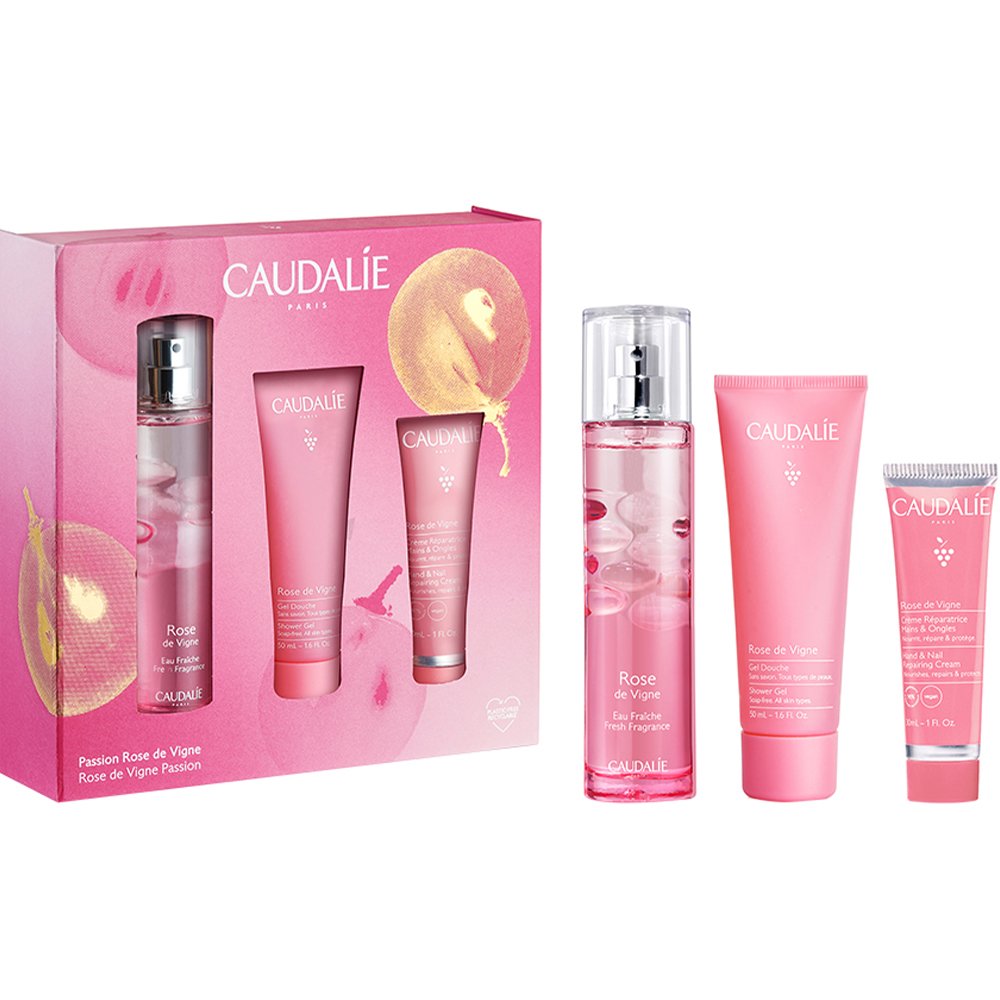 Caudalie Promo Rose de Vigne Fresh Fragrance 50ml & Δώρο Shower Gel 50ml, Repairing Hand – Nail Cream 30ml