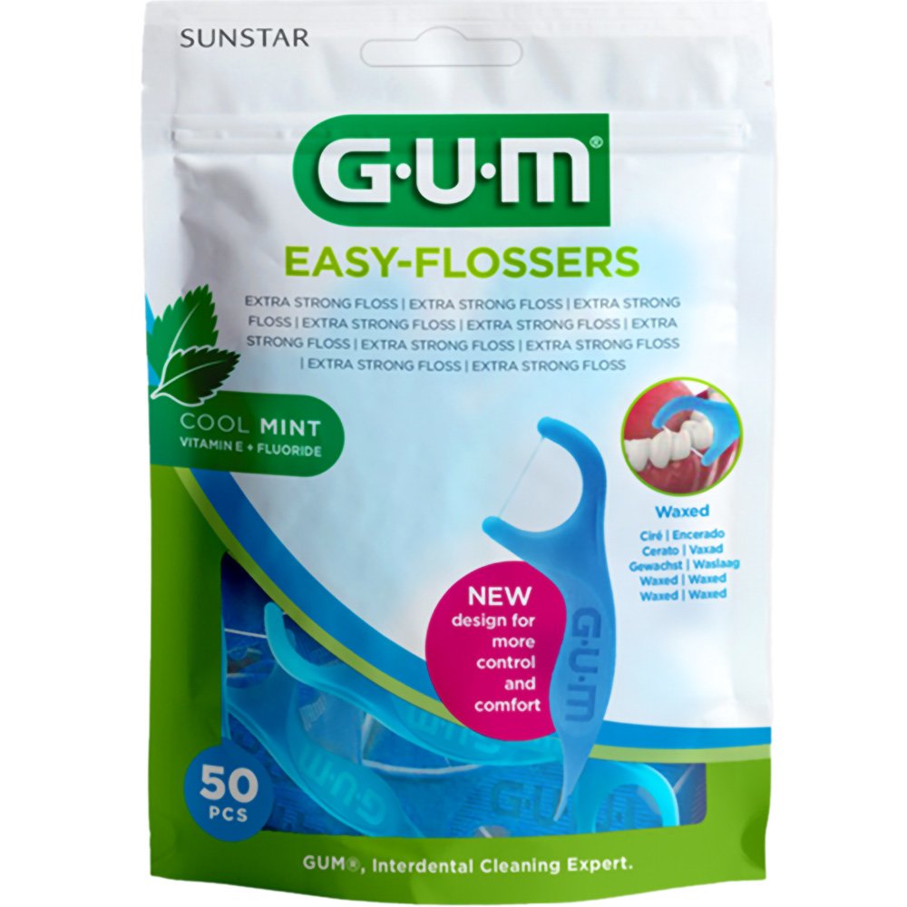 Gum Easy Flossers Οδοντικό Νήμα με Γεύση Μέντας 50 Τεμάχια