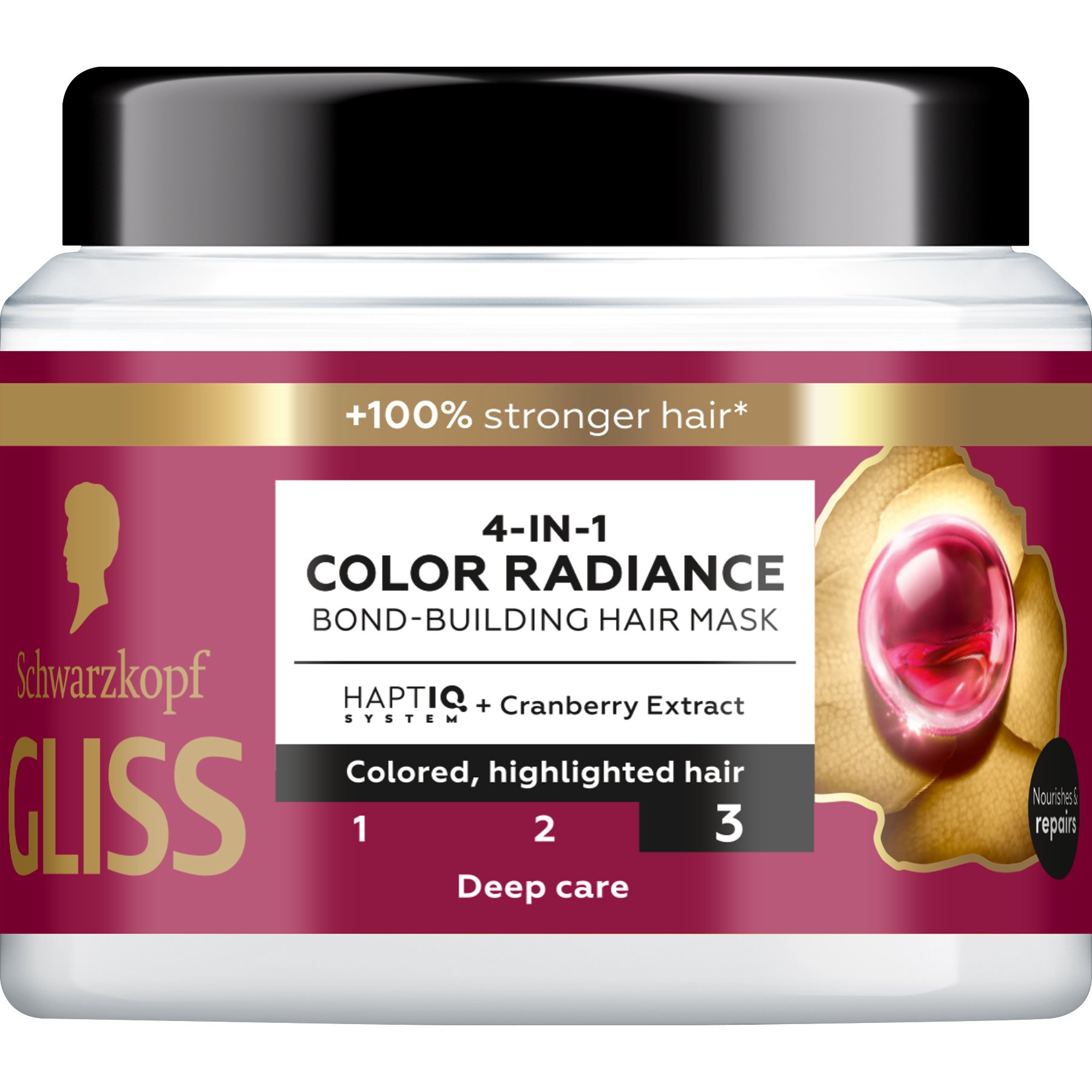 Schwarzkopf Schwarzkopf Gliss 4in1 Color Radiance Bond-Building Hair Mask Μάσκα για Βαμμένα, με Ανταύγειες Μαλλιά 400ml