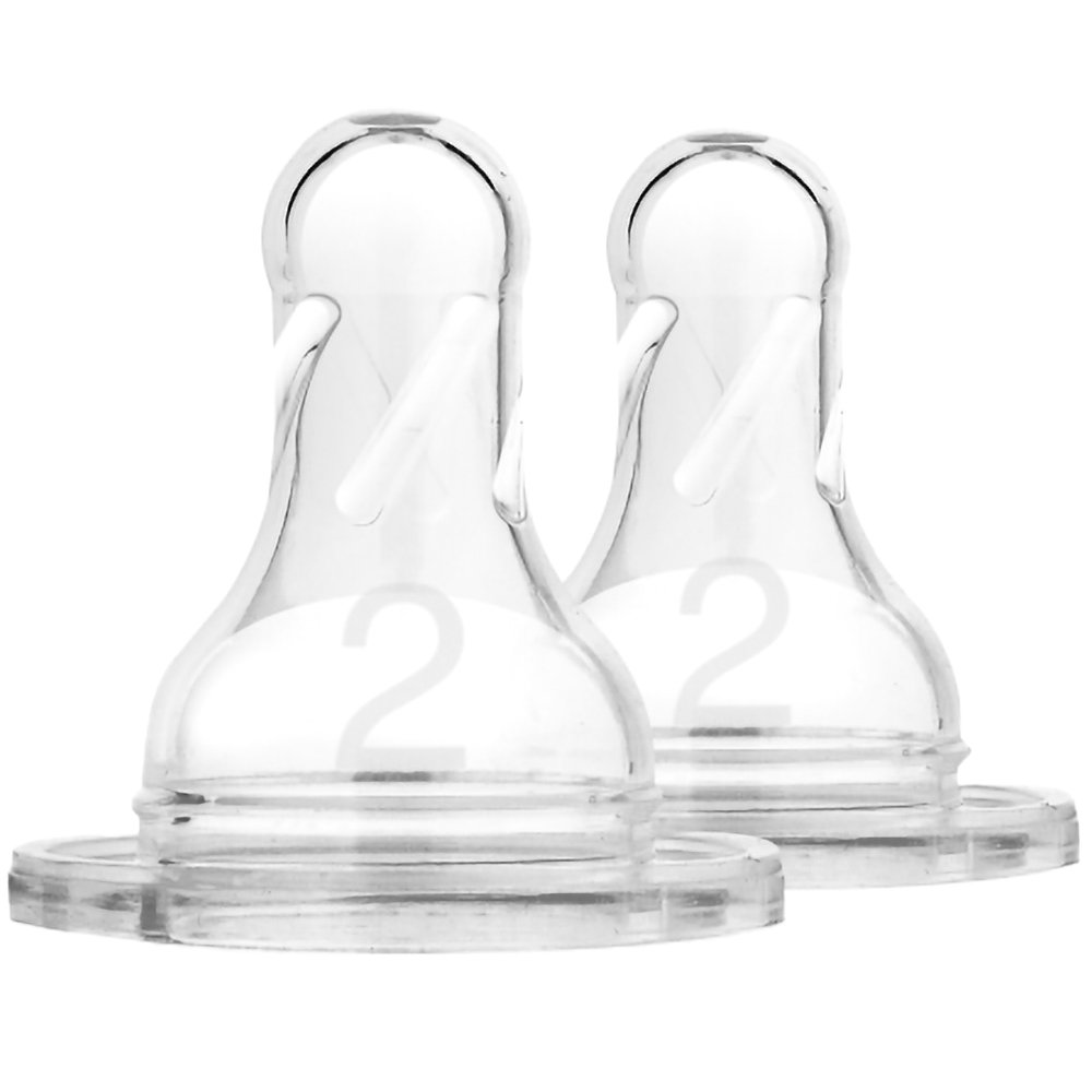 Dr. Brown’s Natural Flow Options+ Level 2 Silicone Teat Θηλή Σιλικόνης για Μέτρια Ροή 3m+, 2 Τεμάχια, Κωδ 322