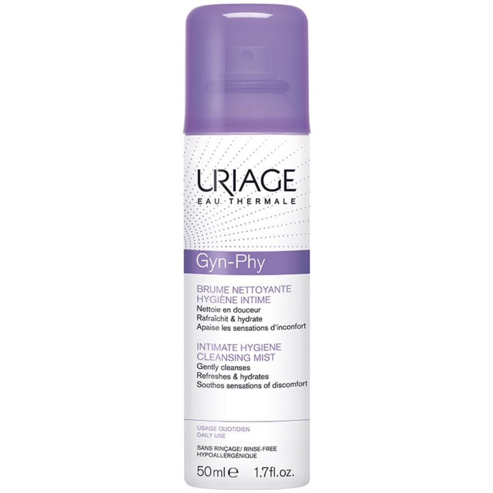 Uriage Gyn-Phy Refreshes & Hydrates Intimate Hygiene Cleansing Mist Καθαριστικό Σπρέι για Αναζωογόνηση & Φρεσκάδα της Ευαίσθητης Περιοχής Χωρίς Ξέβγαλμα 50ml