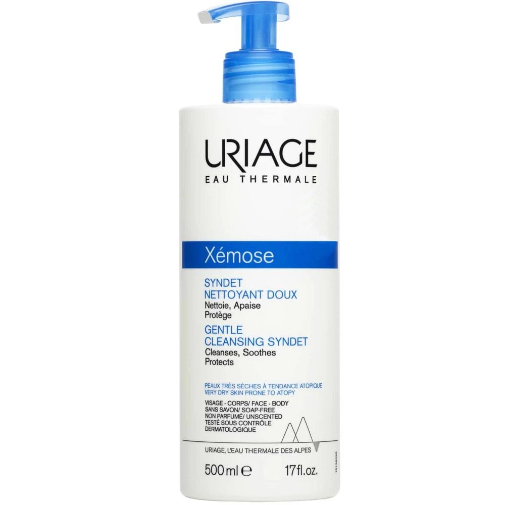 Uriage Xemose Gentle Cleansing Syndet Ήπια Κρέμα Gel Καθαρισμού για Πολύ Ξηρές Επιδερμίδες με Τάση Ατοπίας με Αντλία 500ml
