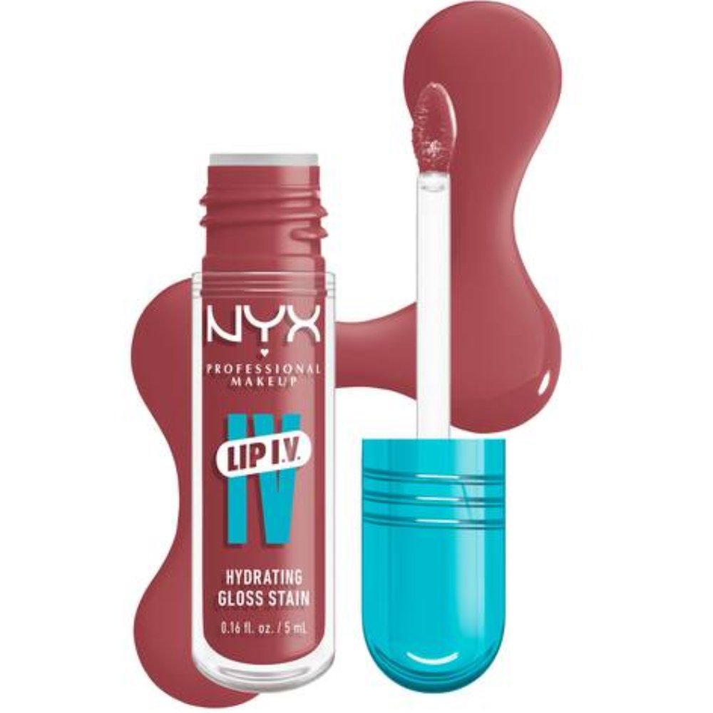 Nyx Professional Makeup Lip Iv Hydrating Gloss Stain Ενυδατικό Χειλιών για 12 Ώρες με Πλούσια Λάμψη & Έντονο Χρώμα 5ml - 17 Petal Pourin'