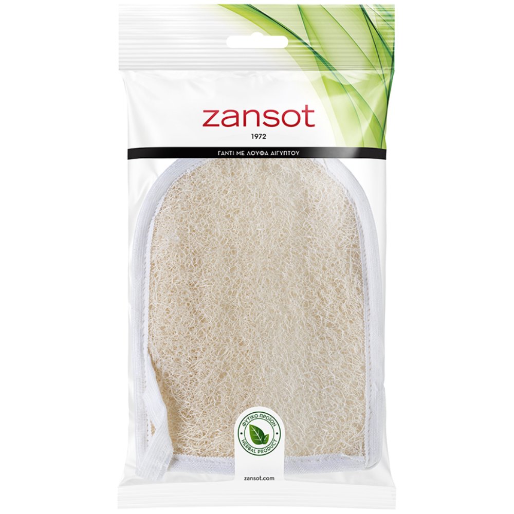 Zansot Egyptian Loofah Glove Γάντι με Λούφα Αιγύπτου που Βοηθά στην Τόνωση της Μικροκυκλοφορίας & Προσφέρει πιο Λεία & Απαλή Επιδερμίδα Χωρίς να την Ερεθίζει 1 Τεμάχιο