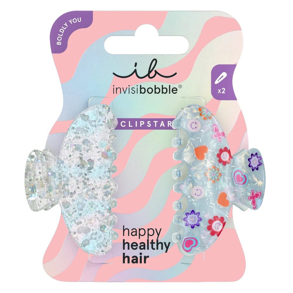 Invisibobble Clipstar Cosmic Glow Κλάμερ για Λεπτά & Κανονικά Μαλλιά 2 Τεμάχια