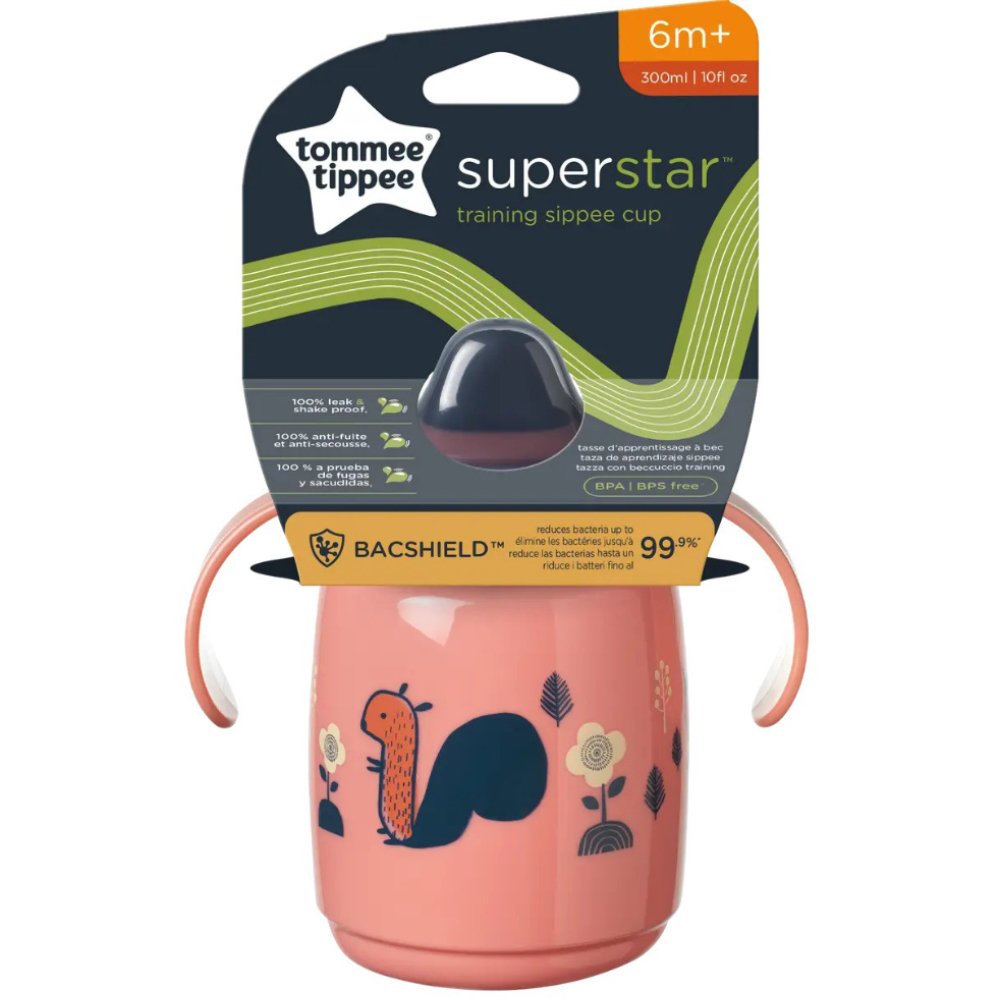 Tommee Tippee Superstar Bacshield Training Sippee Cup 6m+ Εκπαιδευτικό Κύπελλο με Στόμιο Μαλακής Σιλικόνης για Μικρά Παιδιά 300ml