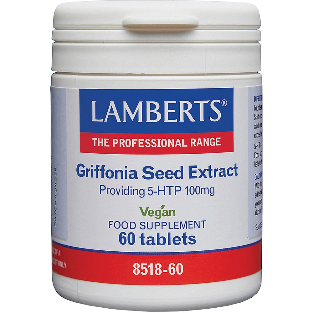 Lamberts Griffonia Seed Exctract Providing 5-HTP 100mg Συμπλήρωμα Διατροφής για τη Βελτίωση της Ψυχικής Υγείας Κατά του Άγχους & της Κόπωσης 60tabs