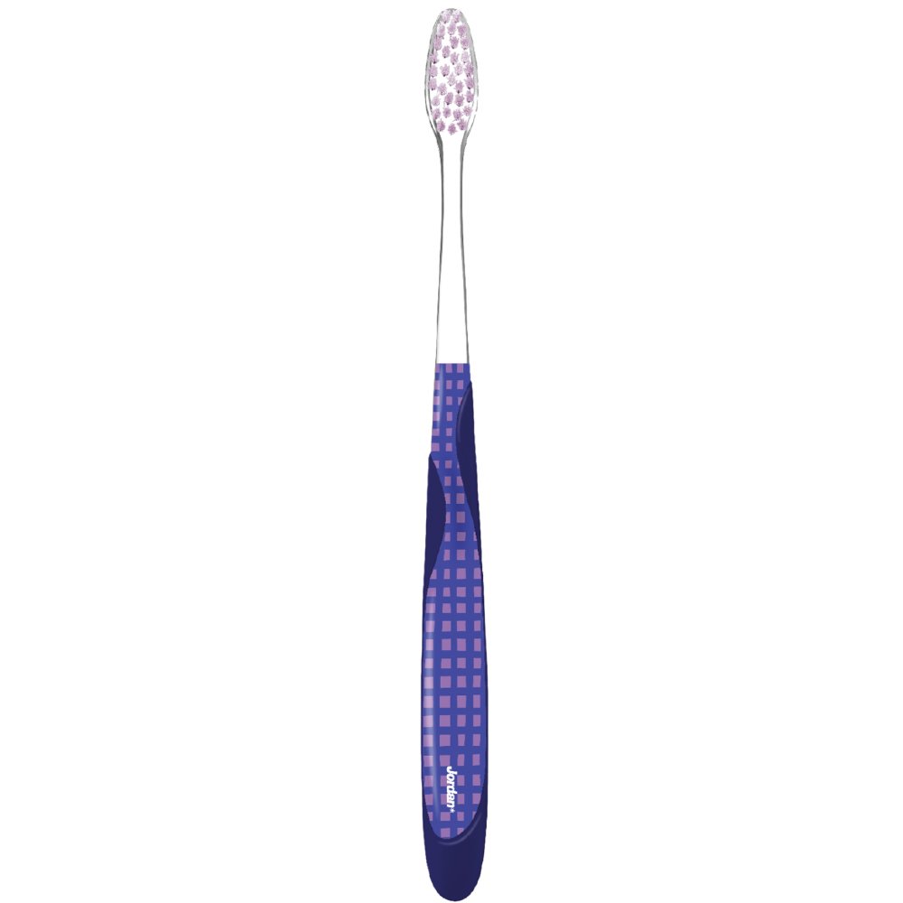 Jordan Individual Reach Small Precision Head Medium Toothbrush Μέτρια Οδοντόβουρτσα με Εργονομική Λαβή για Βαθύ Καθαρισμό 1 Τεμάχιο - Μώβ
