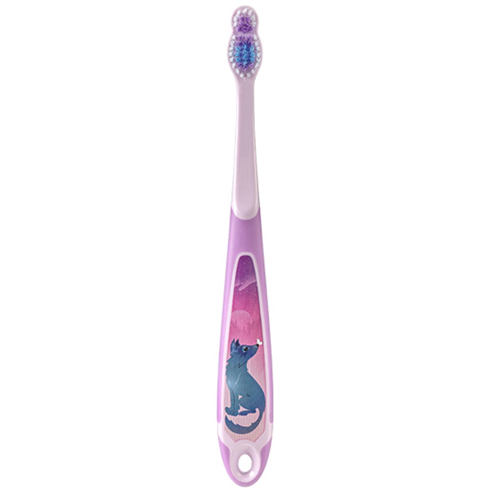 Jordan Step by Step 6-9 Years Soft/Souple Toothbrush Μαλακή Παιδική Οδοντόβουρτσα Κατάλληλη από 6 Έως 9 Ετών για Βαθύ Καθαρισμό με Καπάκι 1 Τεμάχιο - Wolf