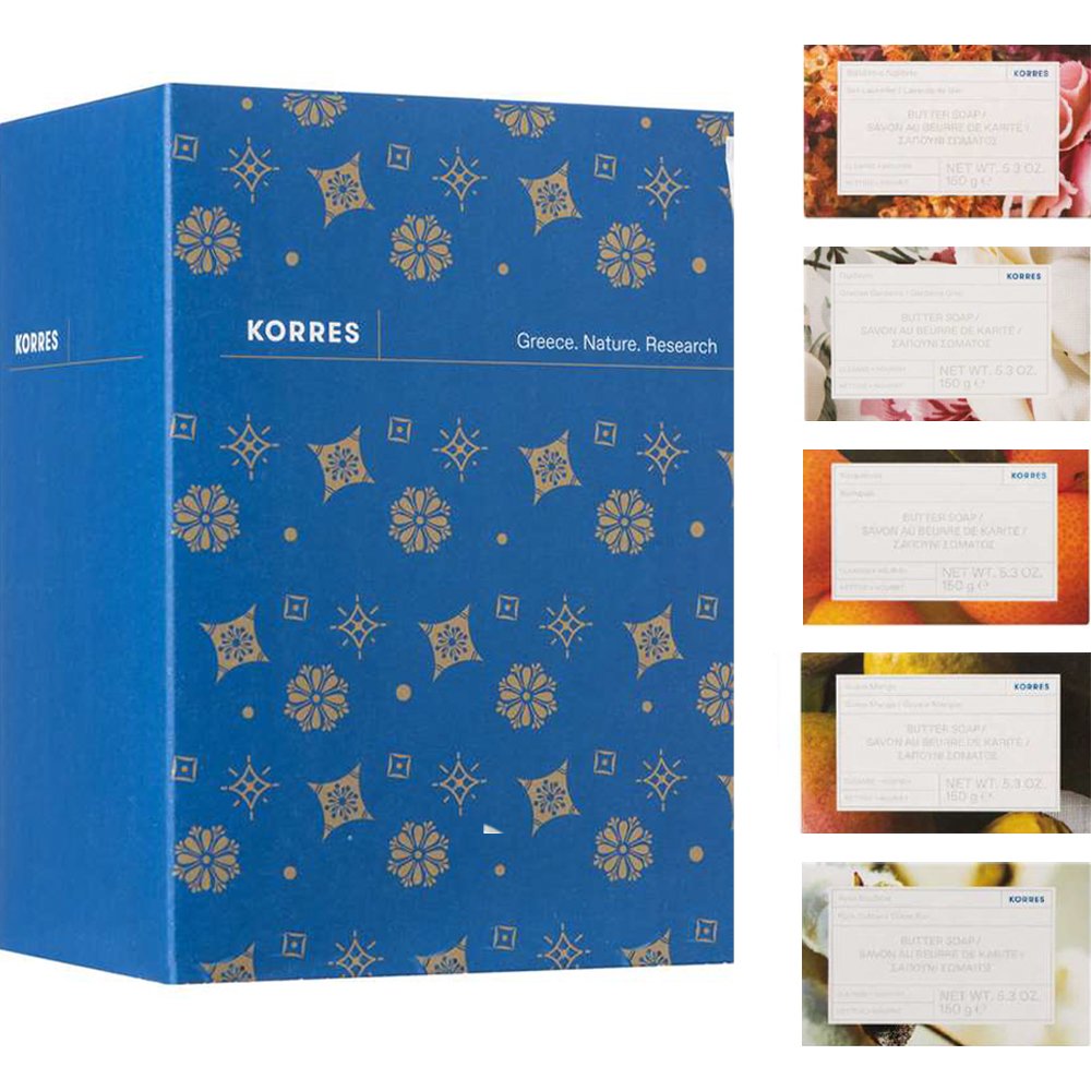 Korres Promo Xmas Gift Set Bar Soaps Σαπούνια Σώματος για Καθαρισμό & Ενυδάτωση, με Άρωμα Φρεσκοκομμένης Λεβάντας 1 Τεμάχιο