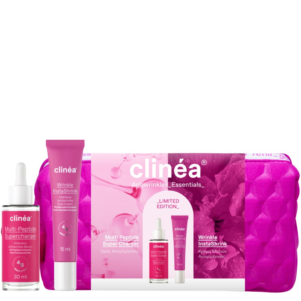Clinea Clinea Promo Antiwrinkles Essentials Multi Peptide Supercharger 15ml & Wrinkle InstaShrik 30ml & Δώρο Νεσεσέρ 1 Τεμάχιο