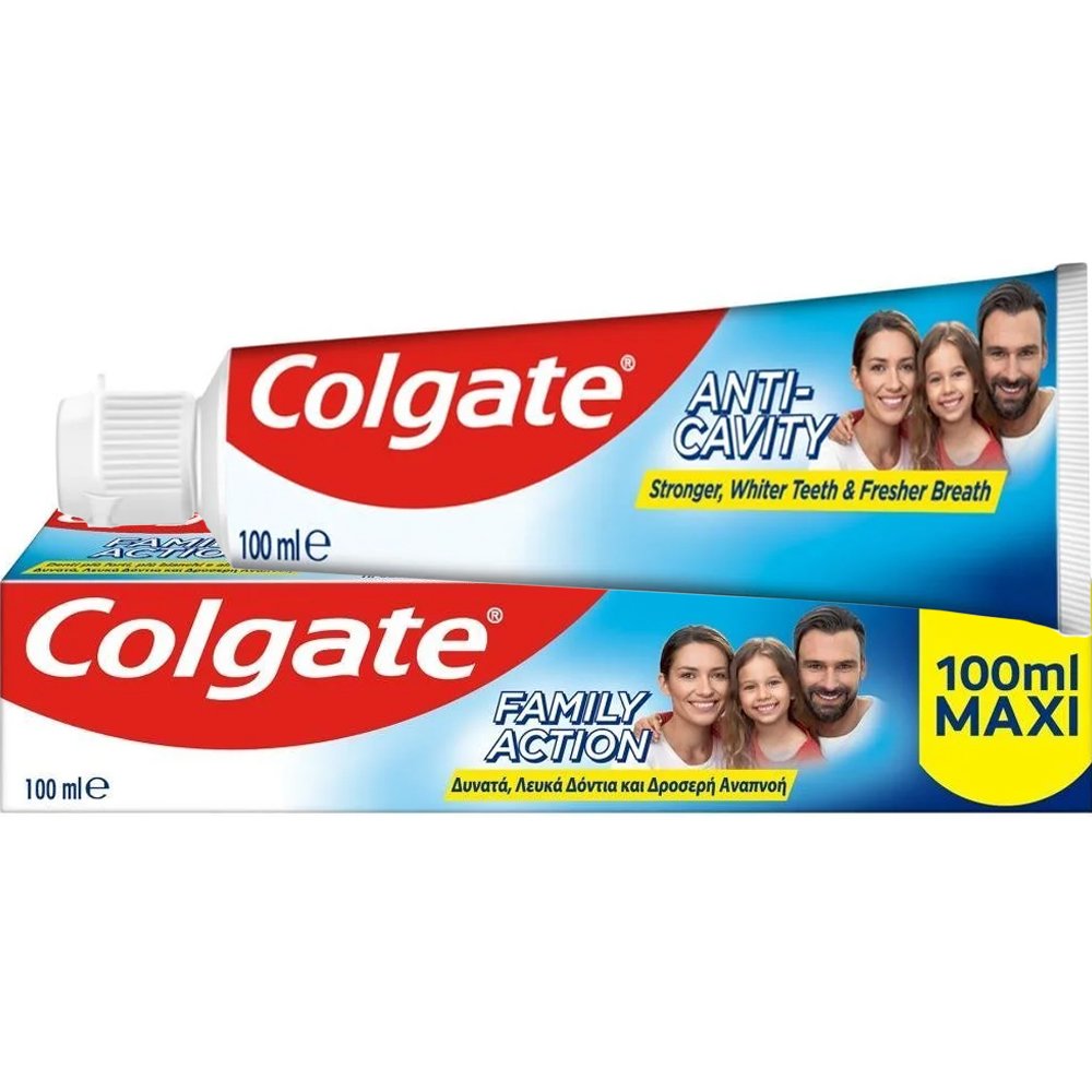 Colgate Colgate Family Action Φθοριούχος Οδοντόκρεμα για Όλη την Οικογένεια για Γερά Δόντια & Δροσερή Αναπνοή 100ml