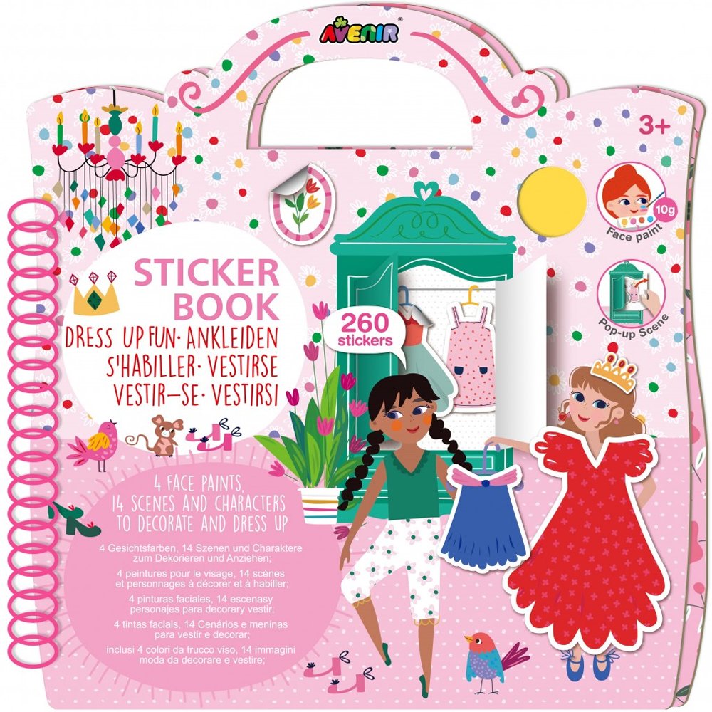 Avenir Avenir Sticker Book Dress Up Fun Βιβλίο για Παιδιά Άνω των 3 Ετών με Πάνω από 250 Αυτοκόλλητα με Θέμα το Μακιγιάζ & τη Μόδα για Δημιουργική Απασχόληση & Διασκέδαση 3+ Years 1 Τεμάχιο, Κωδ 60843