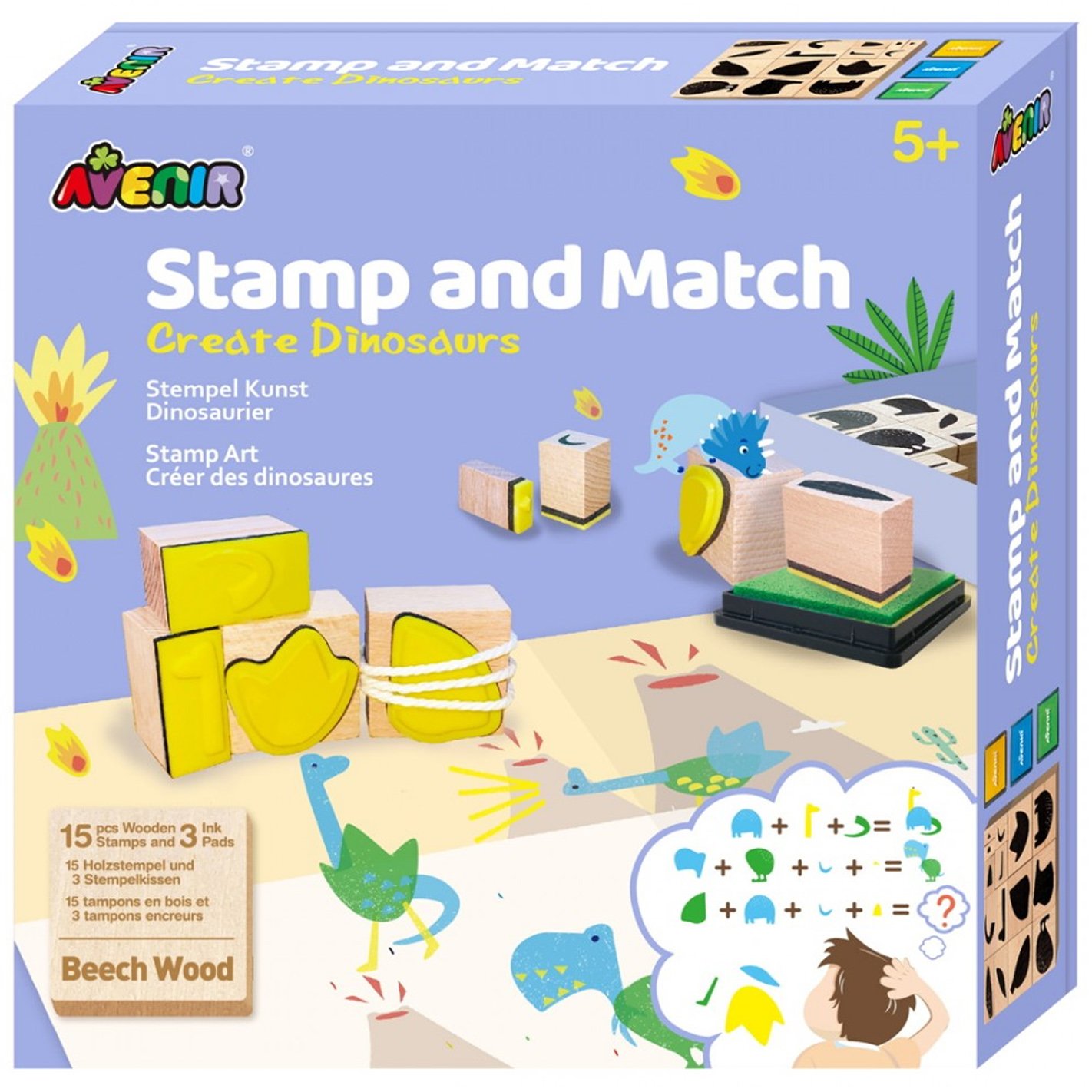 Avenir Avenir Stamp and Match Κωδ 60738 Παιδικό Παιχνίδι 1 Τεμάχιο - Create Dinosaurs
