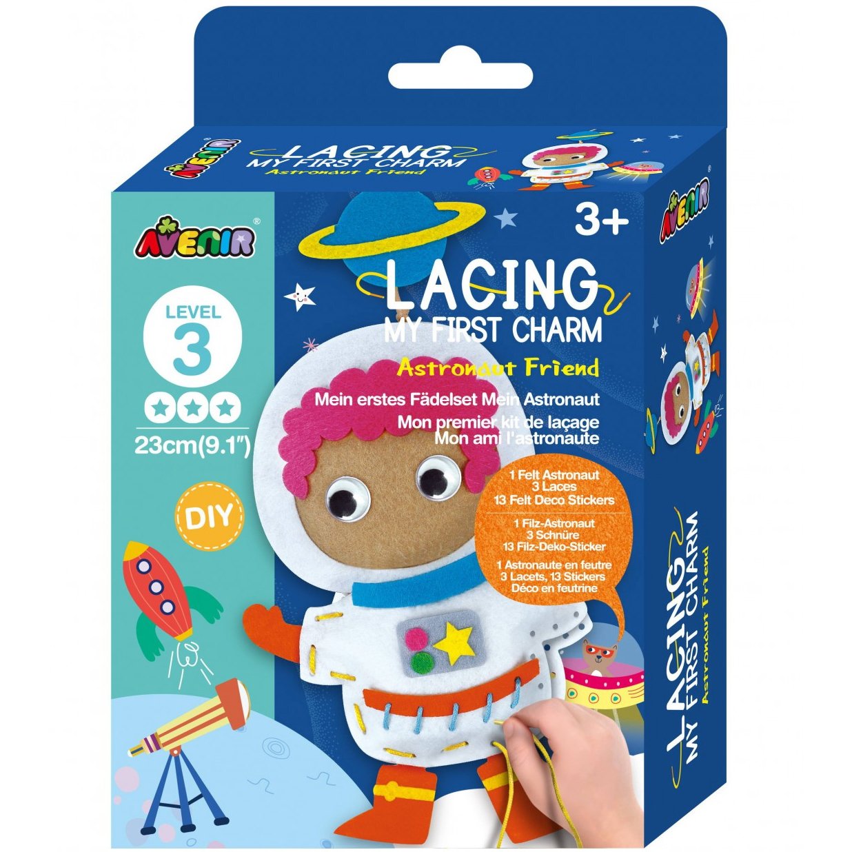 Avenir Avenir Lacing My First Charm Level 3 Astronaut Friend 3+ Κωδ 60795 Παιδικό Εκπαιδευτικό Παιχνίδι Κέντημα από 3 Ετών 1 Τεμάχιο