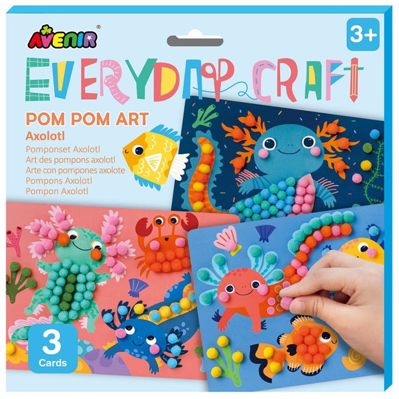 Avenir Everyday Craft Pom Pom Art Axolotl Παιχνίδι Χειροτεχνίας & Δημιουργικής Απασχόλησης Θαλάσσιο Ζωάκι, για Παιδιά από 3 Ετών 1 Τεμάχιο