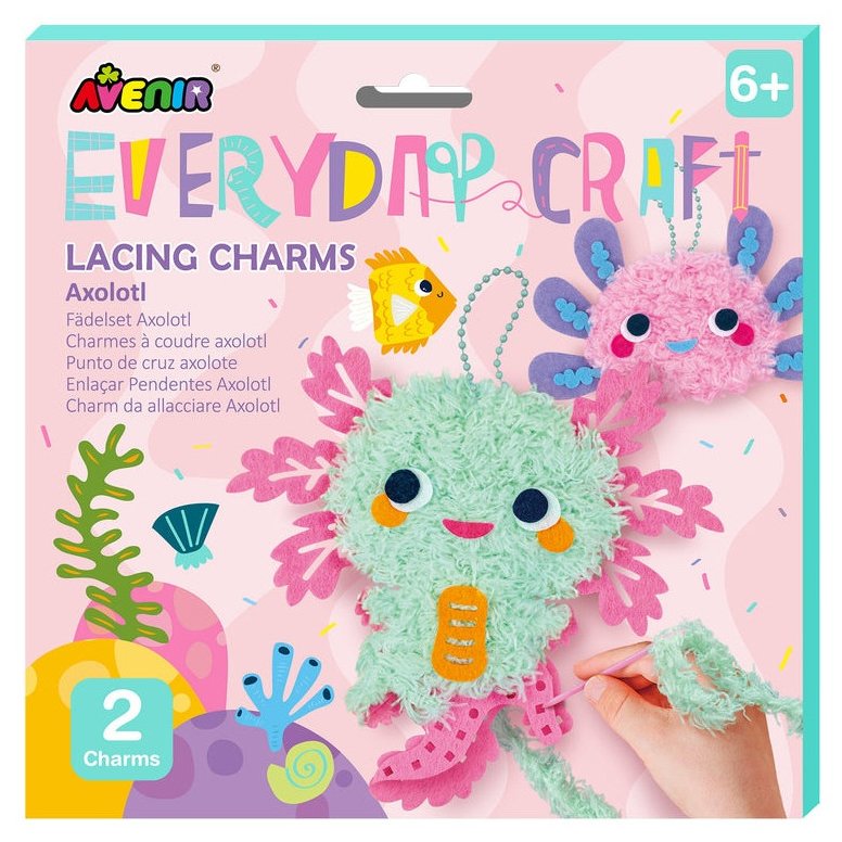 Avenir Everyday Craft Lacing Charms Axolotl Καθημερινές Χειροτεχνίες Δημιουργικής Απασχόλησης Κουκλάκια Θαλάσσια Ζωάκια, για Παιδιά από 6 Ετών 1 Τεμάχιο