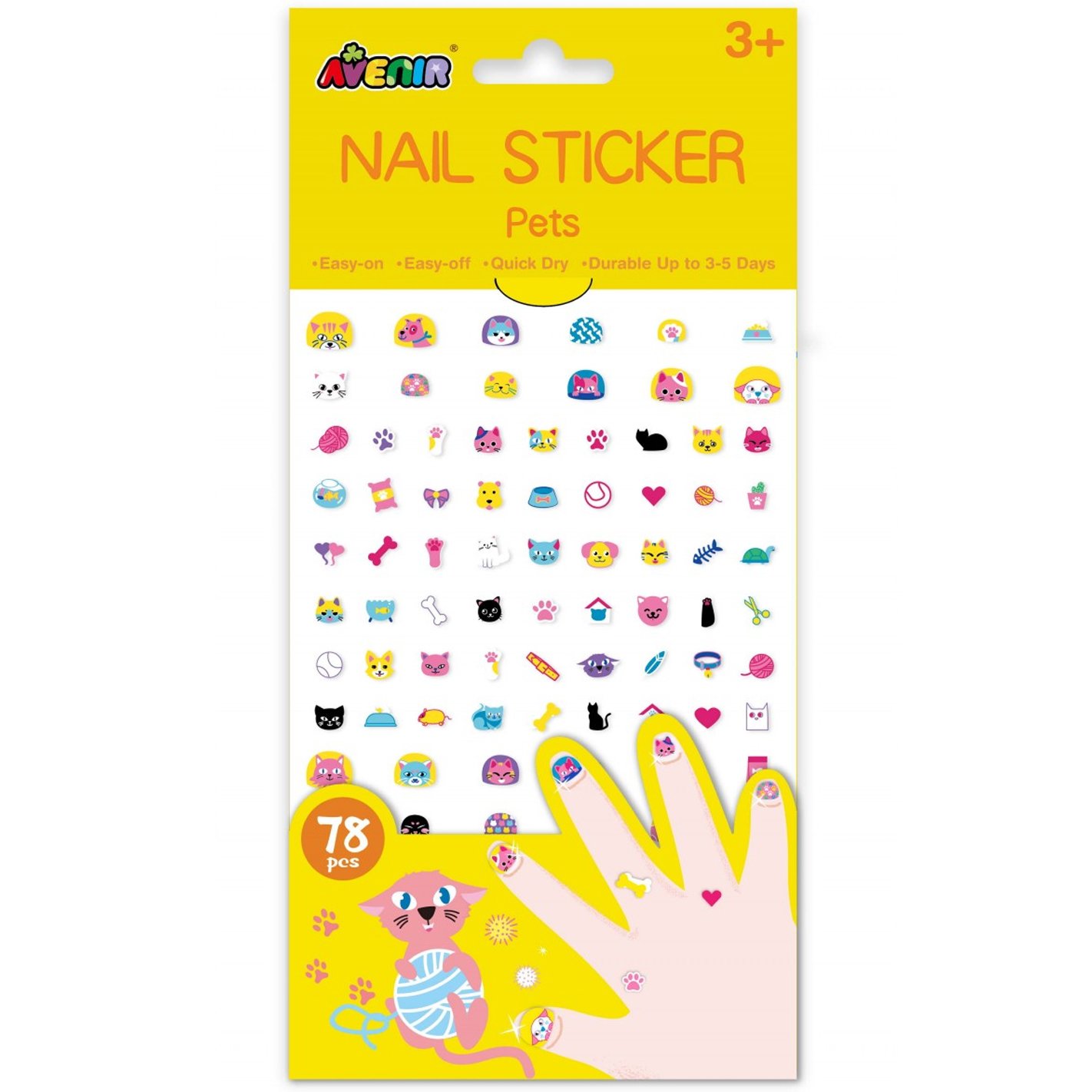 Avenir Avenir Nail Sticker Big Κωδ 60522 Παιδικά Αυτοκόλλητα Νυχιών 78 Τεμάχια - Pets