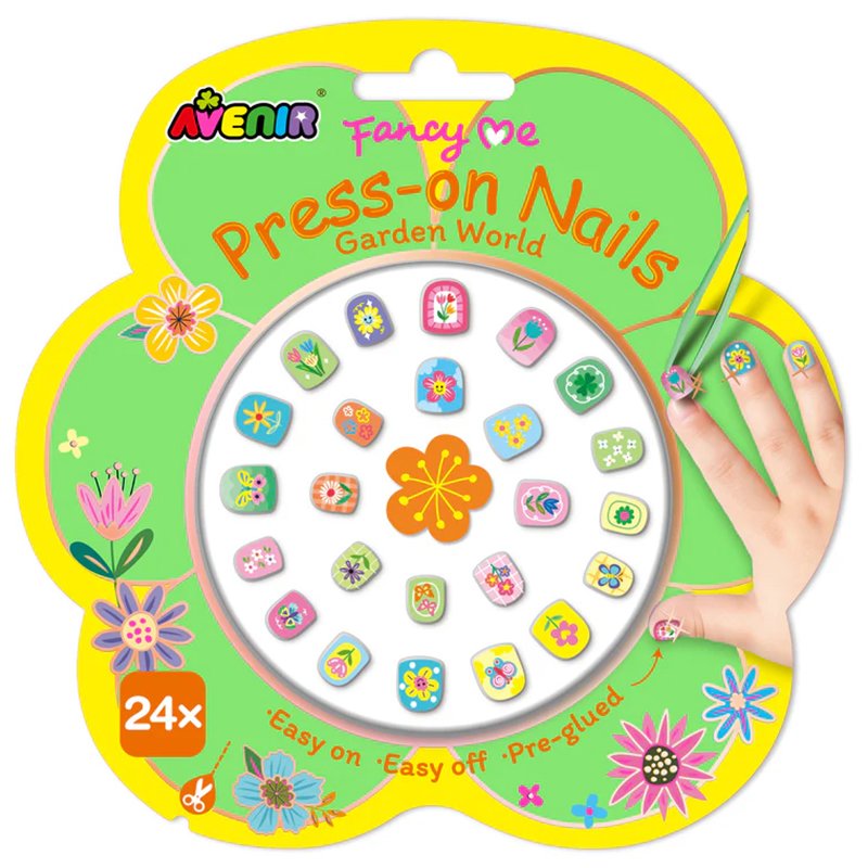 Avenir Fancy me Press on Nails Garden World Αυτοκόλλητα Νυχάκια για Κορίτσια με Χαριτωμένες Φιγούρες για Μοναδικό Στυλ 24 Τεμάχια