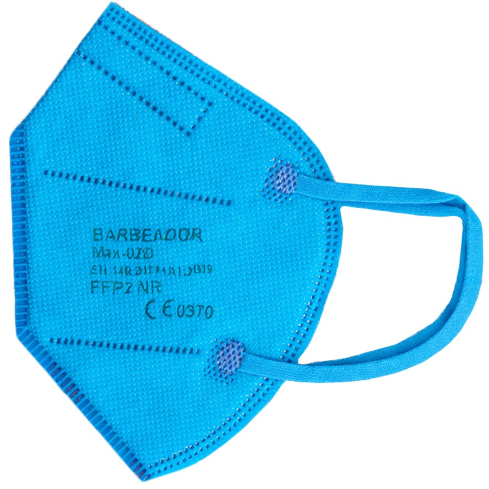 Barbeador Max-02D Non Medical 5ply FFP2 NR Filtering Half Mask Small Light Blue Μάσκα Προστασίας μίας Χρήσης 5 Στρωμάτων Φιλική προς το Δέρμα Μικρού Μεγέθους 1 Τεμάχιο