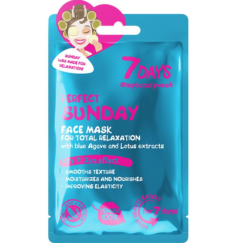 7DAYS 7DAYS Perfect Sunday Day 7 Zen Effect Face Sheet Mask Μάσκα Προσώπου με μπλε Αγαύη & Λωτό για Ενυδάτωση, Αναγέννηση του Δέρματος & Λεία Όψη 28g