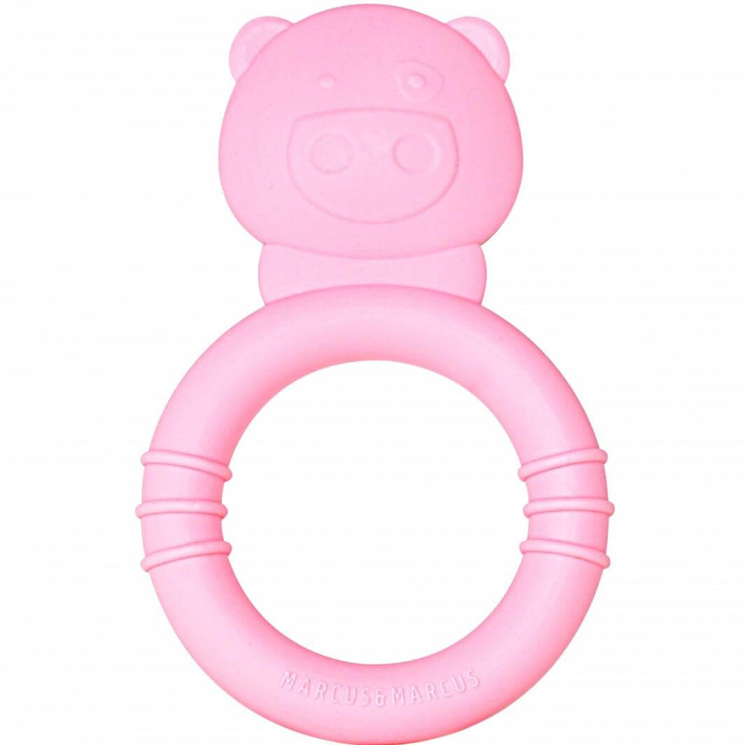 Marcus & Marcus Silicone Teether Pig Μασητικό Σιλικόνης FDA Γουρουνάκι, σε Ροζ Χρώμα