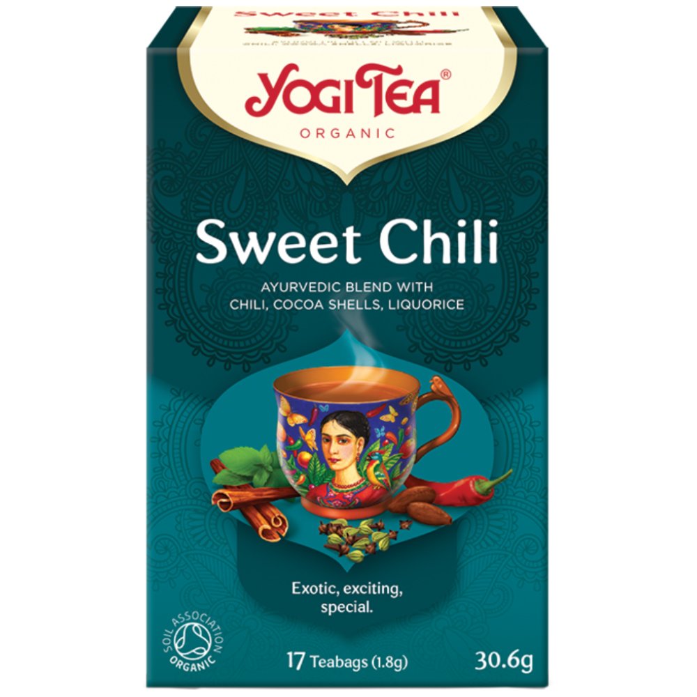 Yogi Tea Yogi Tea Sweet Chill Ρόφημα Βοτάνων & Μπαχαρικών που Συνδυάζει Σοκολάτα με Αρτύματα & Τσίλι που Εμπνέεται από την Μεξικανική Παράδοση για Ζωτικότητα & Πνεύμα 17 Teabags (17 Φακελάκια x 1,8g)