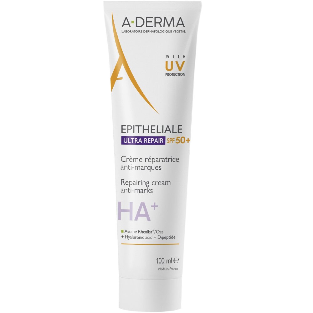 A-Derma A-Derma Epitheliale HA+ Ultra Repair Protective & Repairing Face Cream Spf50+, Προστατευτική Επανορθωτική Κρέμα Προσώπου Πολύ Υψηλής Αντηλιακής Προστασίας 100ml