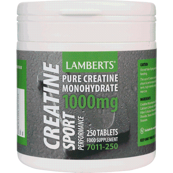 Lamberts Creatine Συμπλήρωμα Διατροφής με Καθαρή Μονουδρική Κρεατίνη για Μεγάλο Εύρος Ειδών Σωματικής Άσκησης 1000mg 250tabs
