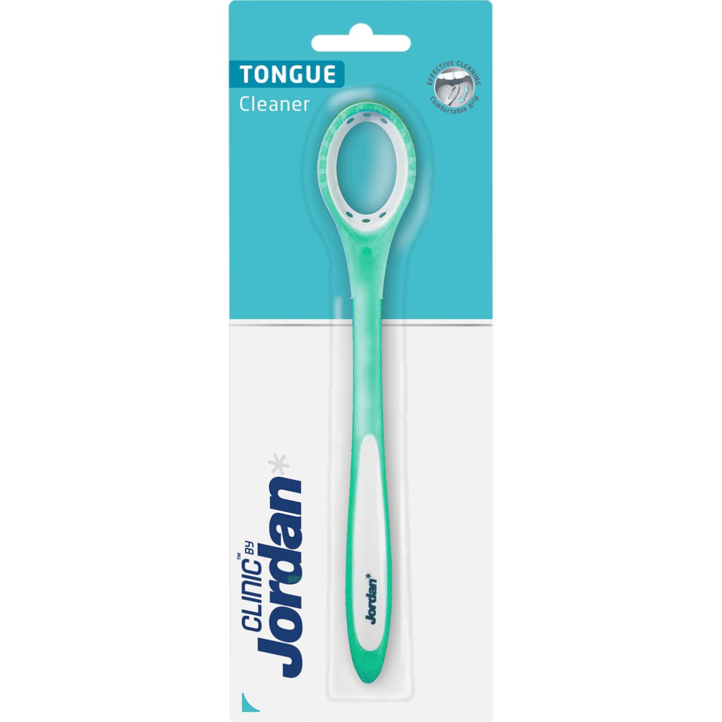 Jordan Jordan Clinic Tongue Cleaner 1 Τεμάχιο - Τιρκουάζ,Καθαριστικό Γλώσσας με Άνετη Λαβή