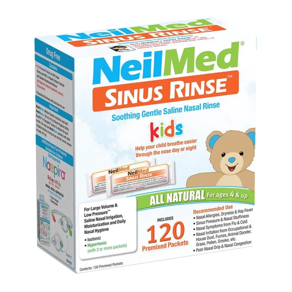 NeilMed Sinus Rinse Ανταλλακτικά για Παιδικό Σύστημα Ρινικών Πλύσεων για Παιδιά 4 Χρόνων & Πάνω 120 Φακελίσκοι