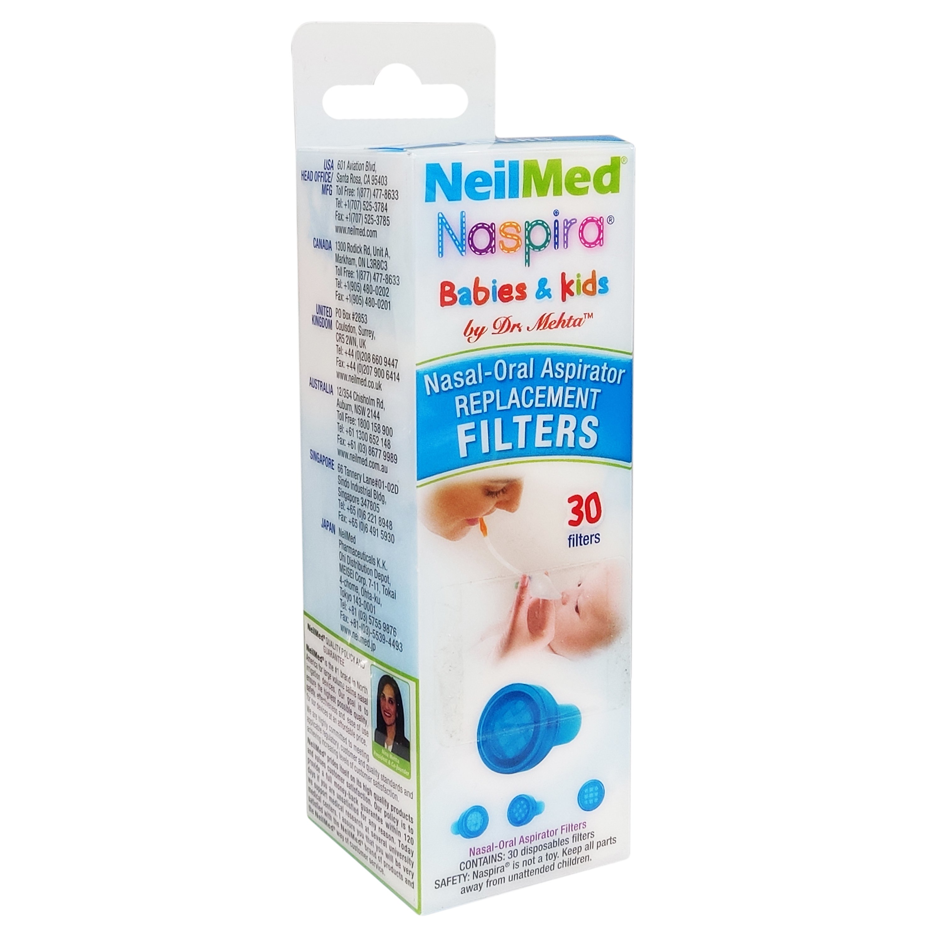 NeilMed NeilMed Naspira Babies & Kids Nasal, Oral Aspirator Φίλτρα μιας Χρήσης για Συσκευή Ρινικής Αναρρόφησης 30 Τεμάχια
