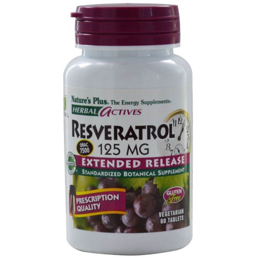 Nature’s Plus Resveratrol 125 mg Extended Release Συμπλήρωμα Διατροφής με Ισχυρή Αντιοξειδωτική Δράση Tablets