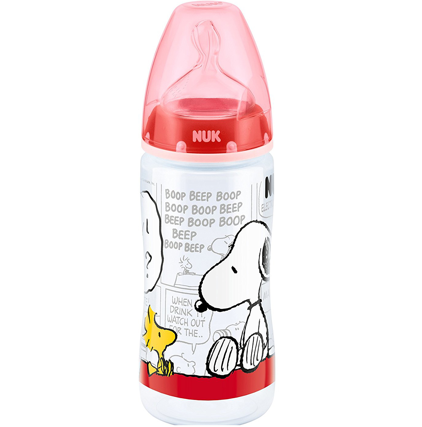 Nuk First Choice+ Snoopy Peanuts Μπιμπερό Πολυπροπυλενίου με Θηλή Σιλικόνης 6-18m BPA Free 300ml – μαύρο